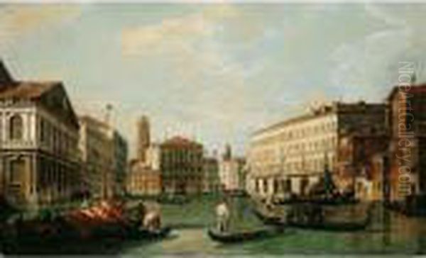 Venice, A View Of The Grand 
Canal Looking North From The Palazzo Rezzonico Towards The Palazzo Balbi - view 1