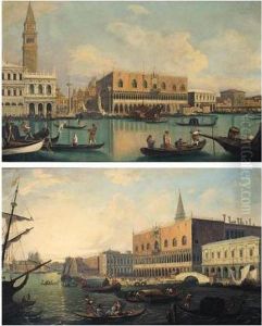 Venice, A View Of The Molo With The Doge's Palace, Looking West by (Giovanni Antonio Canal) Canaletto