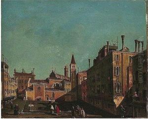 Venice, A View Of The Campo S. Stefanin by (Giovanni Antonio Canal) Canaletto
