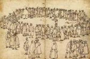 Spectators Watching An Acrobat by (Giovanni Antonio Canal) Canaletto