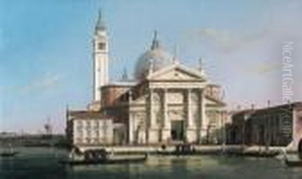 The Church Of S. Giorgio Maggiore, Venice, With Sandalos Andgondolas - view 1
