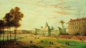 View Of Horse Guards Parade With Figures In The Foreground And Aprocession Beyond by (Giovanni Antonio Canal) Canaletto