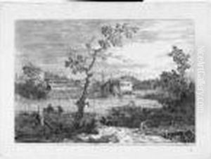 View Of A Town On A River Bank