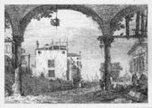 The Portico With The Lantern (b. 10) by (Giovanni Antonio Canal) Canaletto