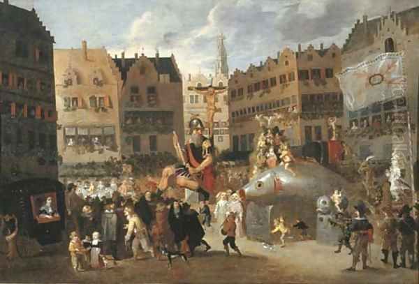 The Ommegang in Antwerp - view 1