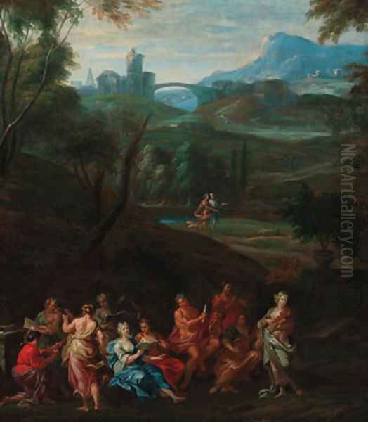 Apollo and the Muses on mount Parnassus - view 1