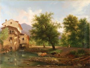 "paesaggio Lombardo Con Mulino" by Guiseppe Canella