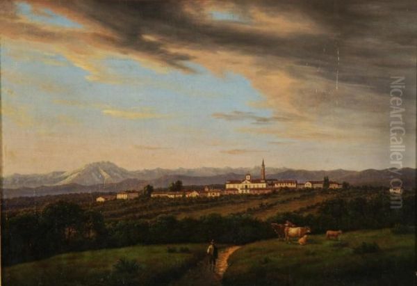 "paesaggio Brianzolo Con Lo Sfondo Del Monte Rosa - view 1