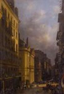 Veduta Di Rue Saint Honore Aparigi by Guiseppe Canella