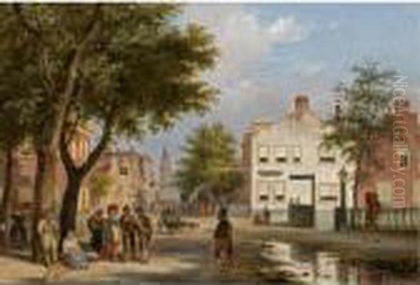 A Busy Square In A Dutch Town - view 1