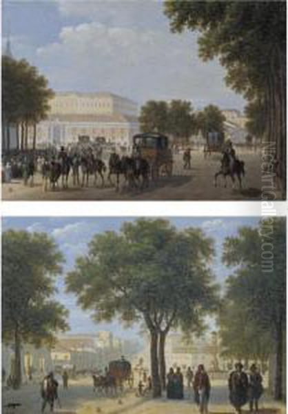 A View Of Calle Atocha, Madrid; A
Possible View Of Paseo Del Prado, With The Cibeles Fountain Beyond,
Madrid - view 1