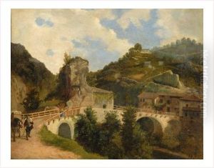 Paysage De Montagne Anime by Guiseppe Canella