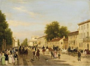 Veduta Del Corso Di Porta Orientale In Milano by Guiseppe Canella