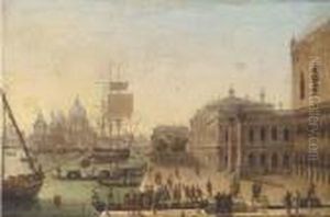 Bidding A Fond Farewell Before The Doge's Palace, Venice Bidding A Fond Farewell Before The Doge's Palace, Venice