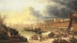 A Capriccio Of A Walled Harbour, Thought To Be Valletta, Malta