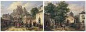 Two Spanish Views: Almanya & Hortega, La Granja by Guiseppe Canella