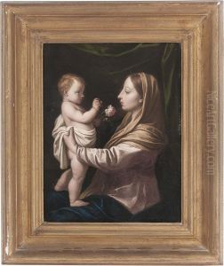 La Madonna Della Rosa by Simone Cantarini (Pesarese)
