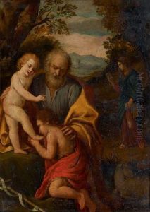 La Sainte Famille Avec Saint Jean-baptiste by Simone Cantarini (Pesarese)