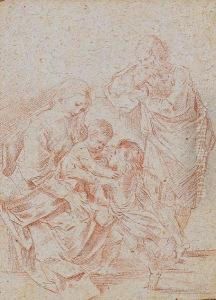 The Holy Family With Saint John The Baptist
Inscribed 'simone Da Pesaro' by Simone Cantarini (Pesarese)