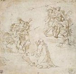 Szenen Aus Der Romischengeschichte by Simone Cantarini (Pesarese)