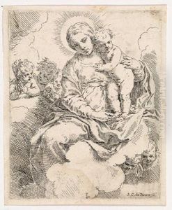 Madonna Und Kind In Der Glorie by Simone Cantarini (Pesarese)