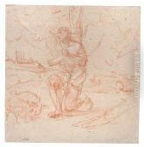 St. John The Baptist In The Wilderness by Simone Cantarini (Pesarese)