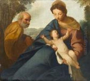 The Rest On The Flight Into Egypt by Simone Cantarini (Pesarese)