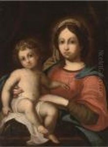 The Madonna And Child by Simone Cantarini (Pesarese)