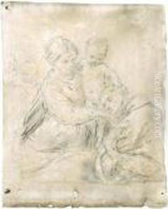 Madonna Con Bambino E San Francesco by Simone Cantarini (Pesarese)