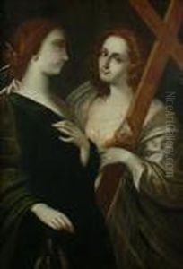 The Virgin And Mary Magdelene by Simone Cantarini (Pesarese)