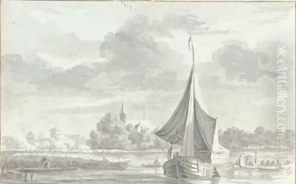 View of Benthuizen, with shipping on the river - view 1