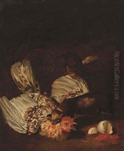 Poultry disturbed by the polecats by Jan Weenix II