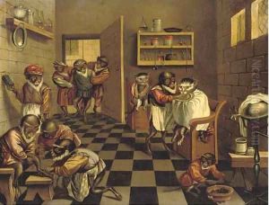 A Monkey's surgery by Jan Van Kessel II