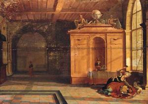 The interior of a palace with Jael slaying Sisera