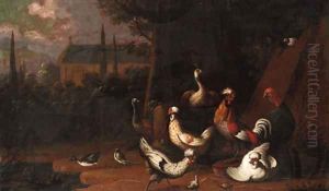Poultry in a farmyard by Pieter Casteels III