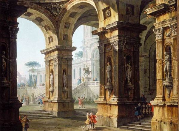 Capriccio With Elegant Figures - view 1