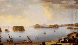 View Of The Bay Of Pozzuoli With The Port Of Baia, The Islands Of Nisida, Procida, Ischia And Capri by Antonio Joli