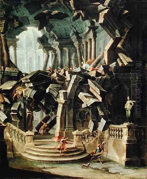 Samson Destroying the Temple of Dagan god of the Philistines - view 1