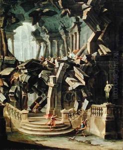 Samson Destroying the Temple of Dagan god of the Philistines by Antonio Joli