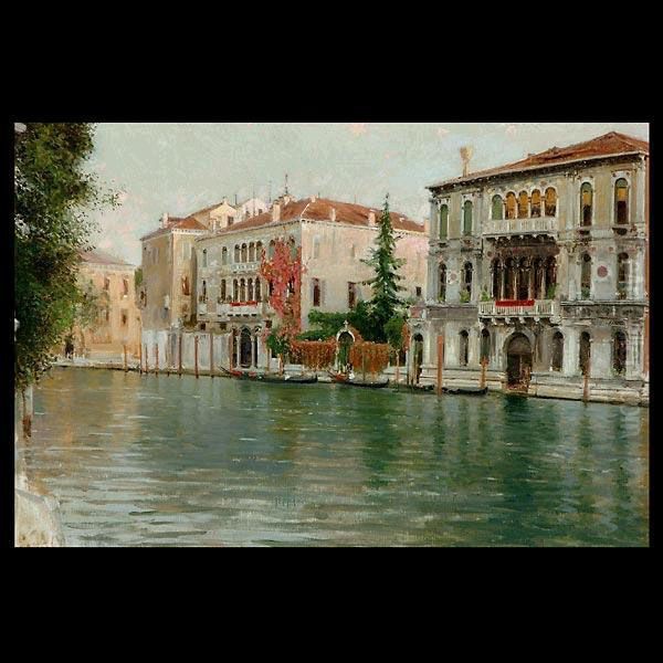 Caprile.italian . The Grand
Canal, Venice. Oil On Canvas. 15 1/2x 23 Inches. Signed Indistinctly
Lower Left: V. Caprile - view 1