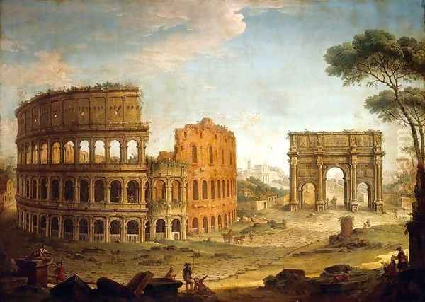 Rome View of the Colosseum and The Arch of Constantine 2 - view 1