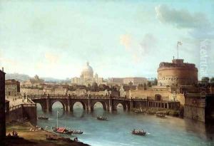 Rome View of the Tiber by Antonio Joli