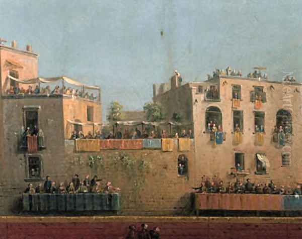 King Ferdinand IV and Queen Caroline of Naples attending a game of palla a bracciale - view 1