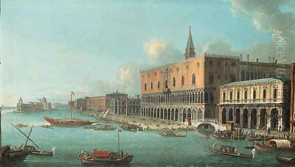 The Bacino di San Marco, Venice, looking west with the Doge's Palace, the entrance to the Grand Canal and Santa Maria della Salute beyond - view 1