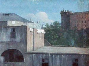 Buildings in Naples with the north east side of Castel Nuovo