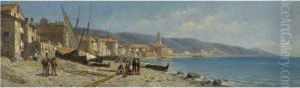 View Of Cogoleto, Liguria by Jacques Carabain