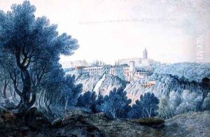 Ruins of Maecenas Villa and Villa dEste at Tivoli by Thomas Jones