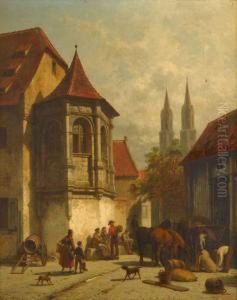 Continental Street Scene by Jacques Carabain