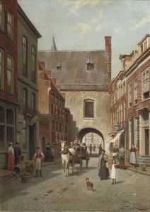A Busy Day Near The Gevangenpoort, The Hague by Jacques Carabain