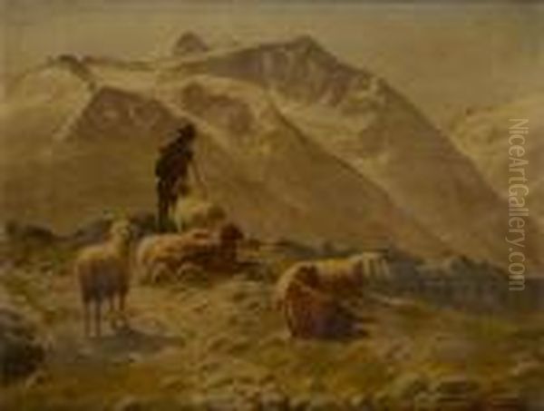 Berger Sur Fond De Paysage Montagneux - view 1